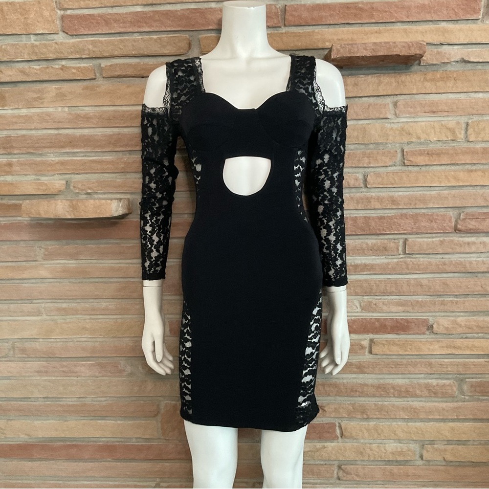 East Of Eden Black Lace Panel Bustier Dress XS-S - Picture 2 of 6